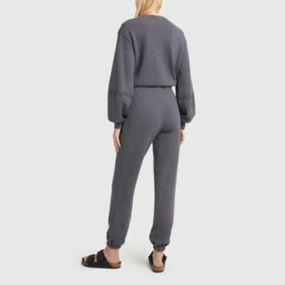 New Xirena | Jenn Fleece Lined Jumpsuit Ember Charcoal Gray Jogger Style Large - Picture 3 of 11